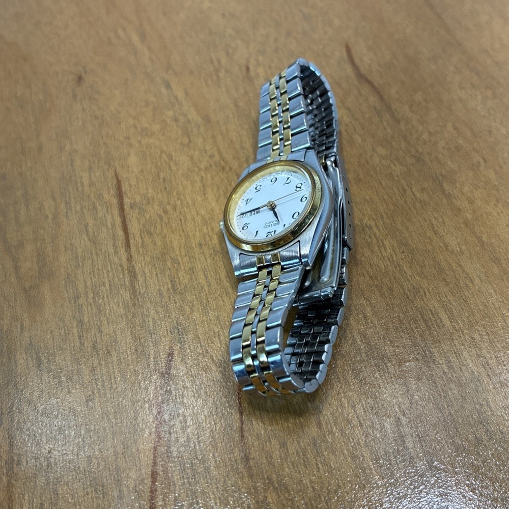 Vintage 1990 Women's Seiko Dress Watch 7N83-0011 Two Toned Working New Battery - Picture 17 of 17